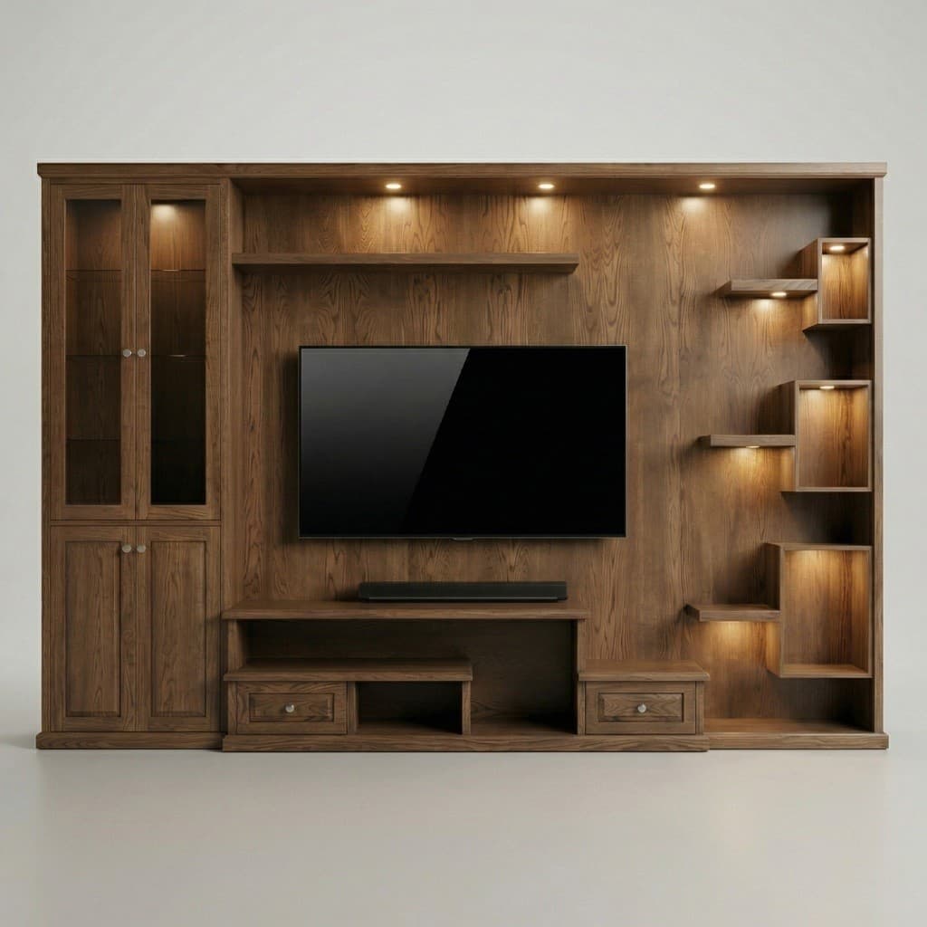 Barossa Built-In Wall Unit in American Oak