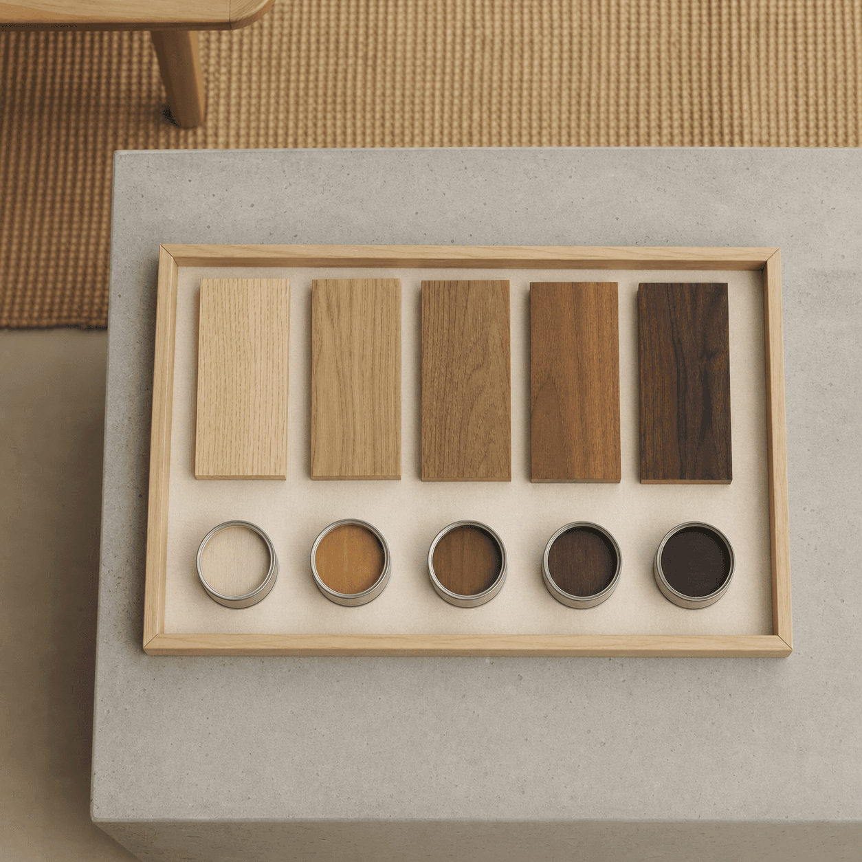 Sample tray · timbers and finishes